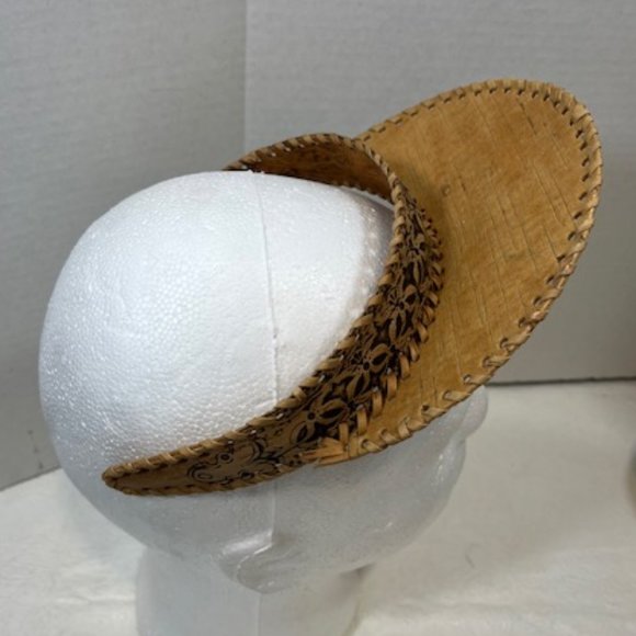 Handmade Natural Wicker Hair Band/Sun Visor From Birch Bark Floral Design - Picture 4 of 6